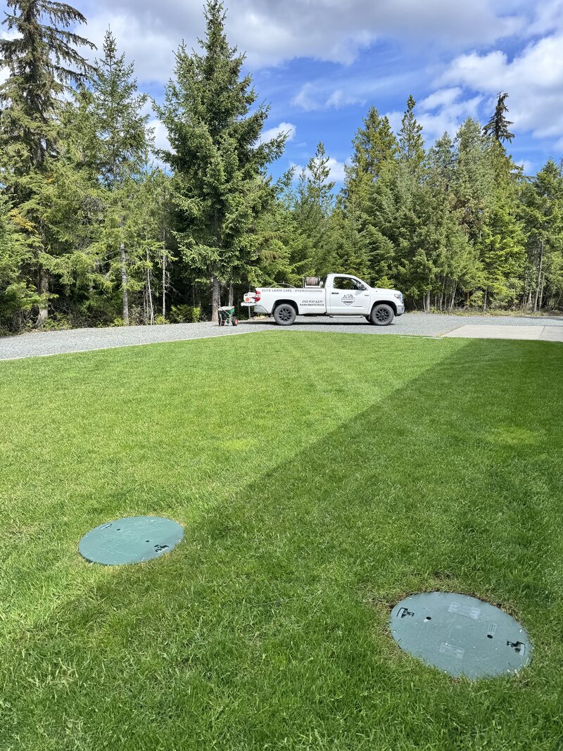 Elite Lawn Care servicing a large Vancouver Island property